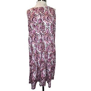 Croft & Barrow Women's Dress Size Large Sleeveless Dress Pleated Skirt Floral Pi
